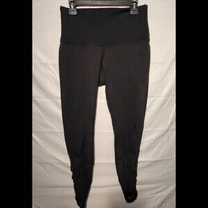 Lululemon Leggings Black Thicker Mesh Cinched Bottom 30" Sz 12